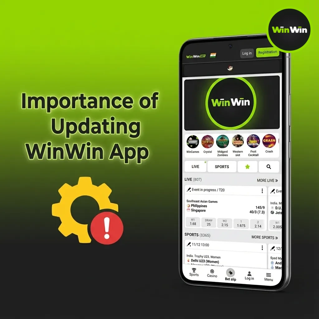 WinWin app update graphic: faster odds refresh, crash fixes, stronger security, new bet types, bKash/Nagad, smoother login.
