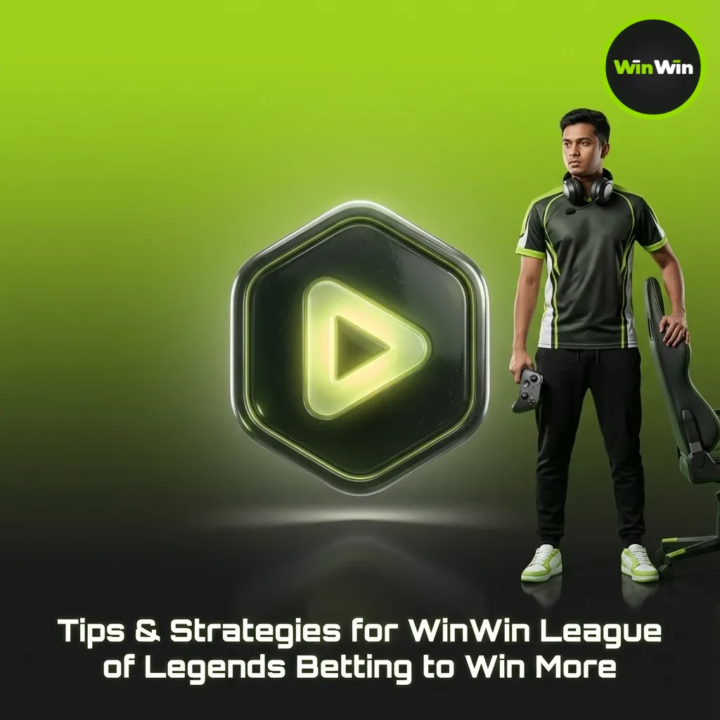 Infographic: WinWin League of Legends betting tips—bankroll, form, roster, patches, draft, objectives, series, live odds.