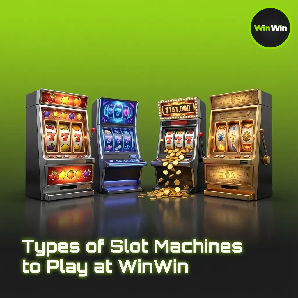 WinWin slot types (5,000+ games): Classic, Video, Megaways, Hold & Win, Jackpots, Cluster/Tumble, Bonus Buy, Branded.