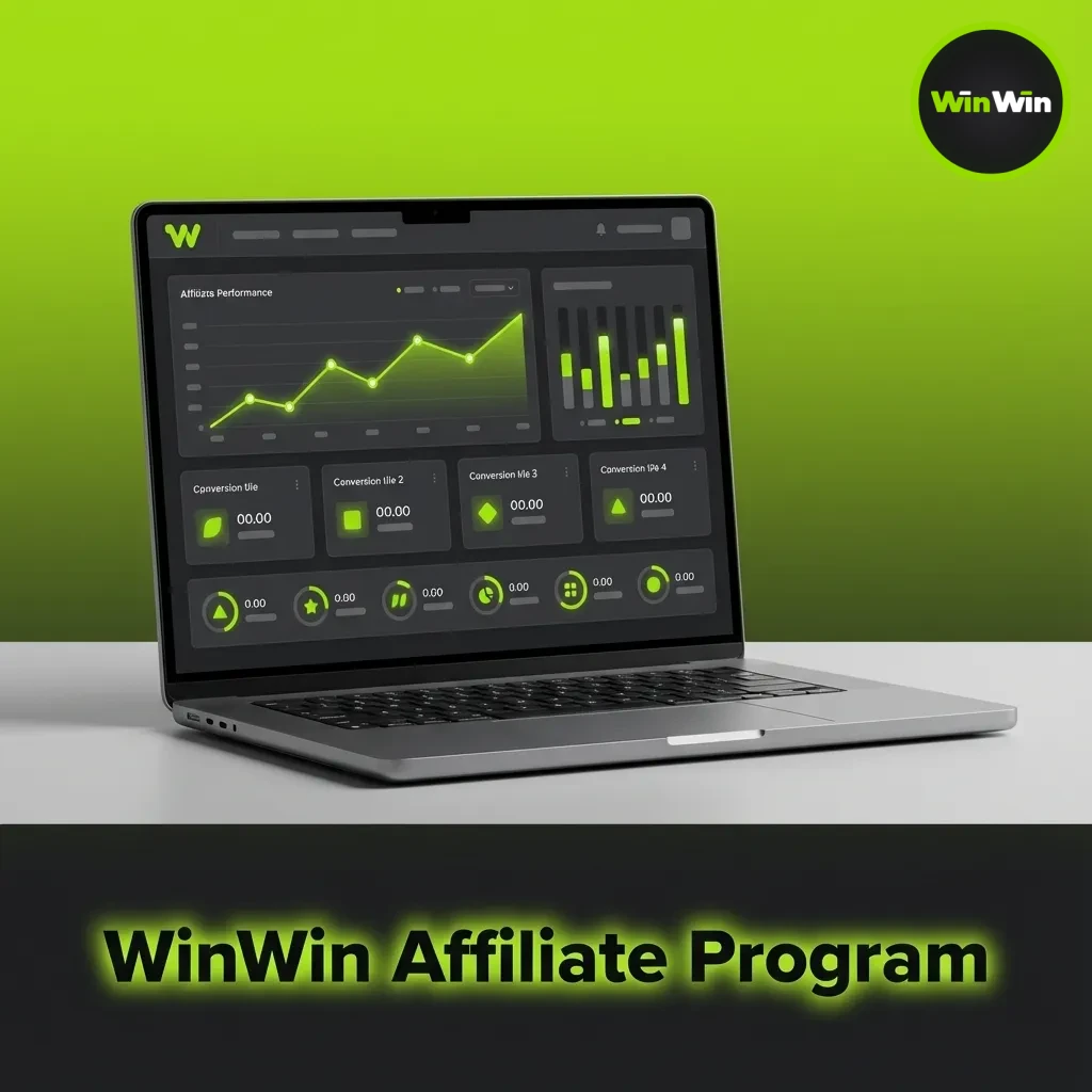 WinWin Affiliate Program banner for Bangladesh with casino icons, strong commissions, reliable payouts, manager support