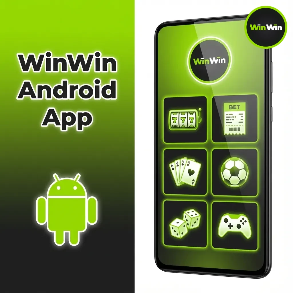WinWin Android app for mobile betting and casino in Bangladesh, showing markets, live scores, slots, and BDT banking.