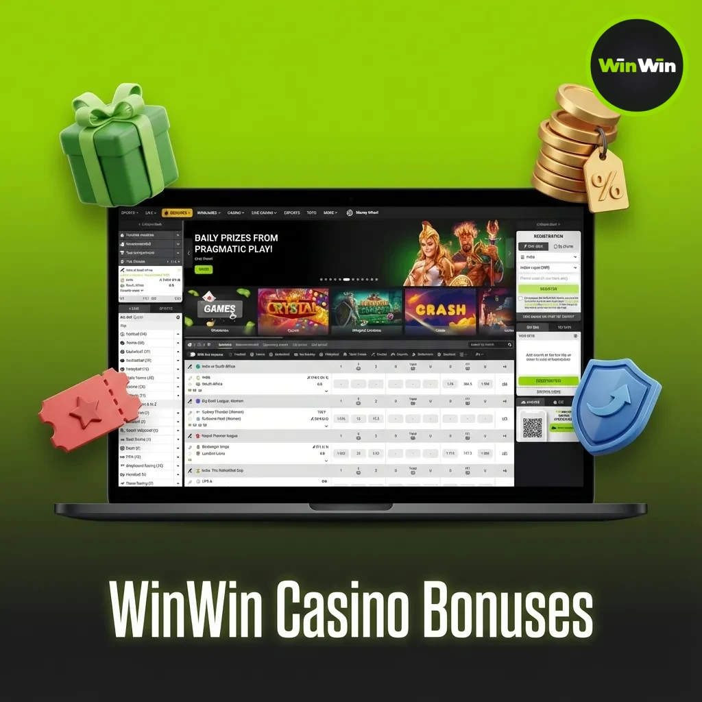 WinWin Casino bonuses: Weekly 50% + 30 FS, Weekend 100 FS, Monday 10% cashback, High Roller 100%, Live 20%, Drops & Wins.