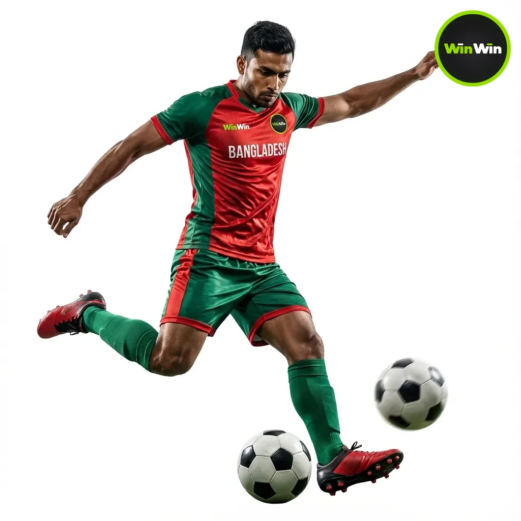 WinWin football betting app in Bangladesh showing live odds, pre-match markets, and 200% bonus + 150 free spins offer