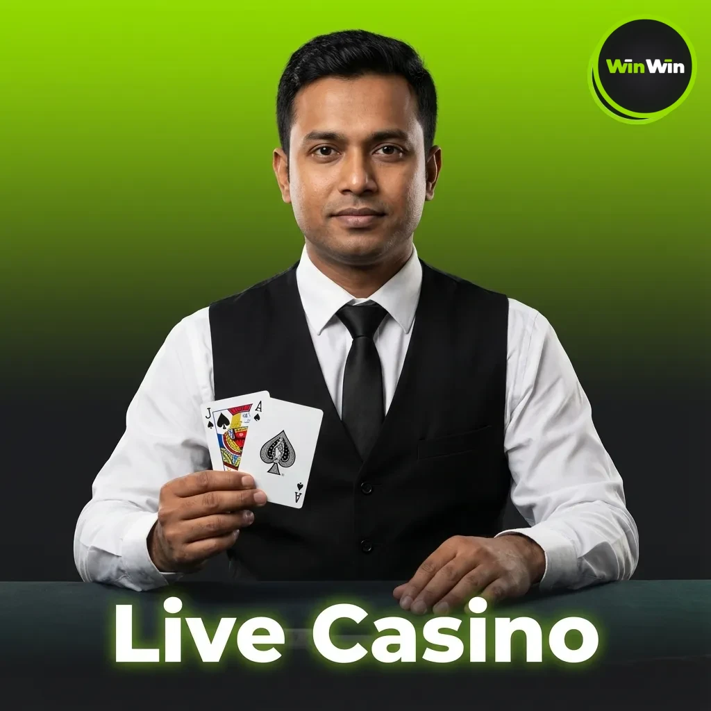 WinWin Live Casino with real dealers; roulette, blackjack, baccarat, chat, and table filters by limits and language.