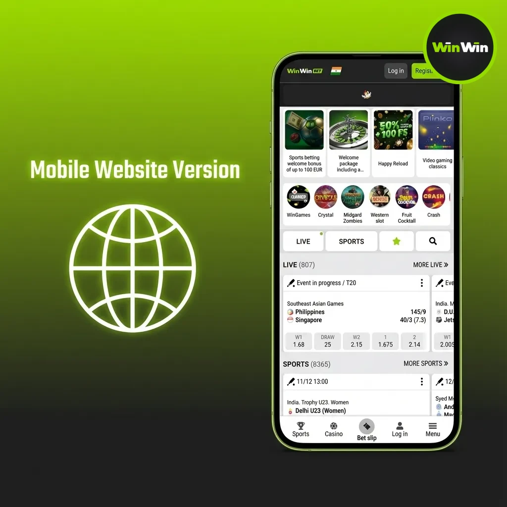 Mobile site on Android and iOS showing odds & markets, bet slip, live scores, cash out, Bangla, and Add to Home shortcut
