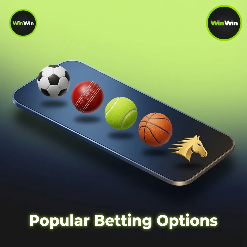 WinWin betting options: Live, Multi Live, Prematch with dynamic odds, cash out, match trackers, and bet slip tools.