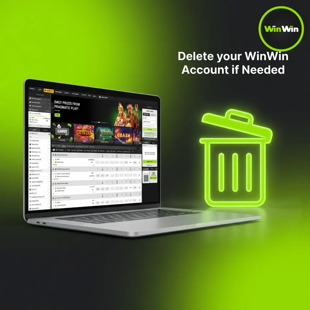 Person closing WinWin betting account through customer support for responsible gambling or personal reasons