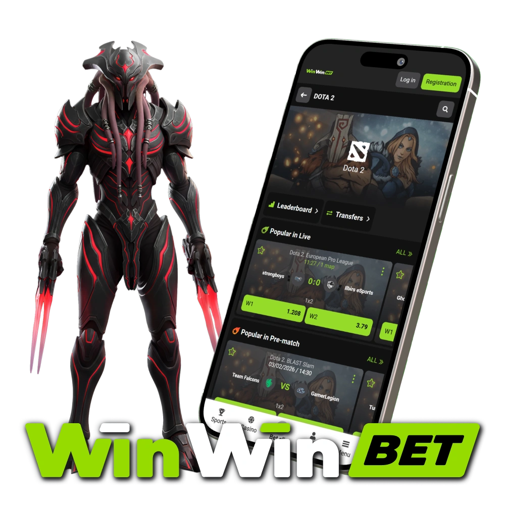 Bet on WinWin Dota 2 matches and follow professional gaming teams.