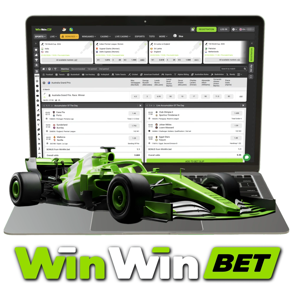 Experience high speeds by trying WinWin Formula 1 betting today.