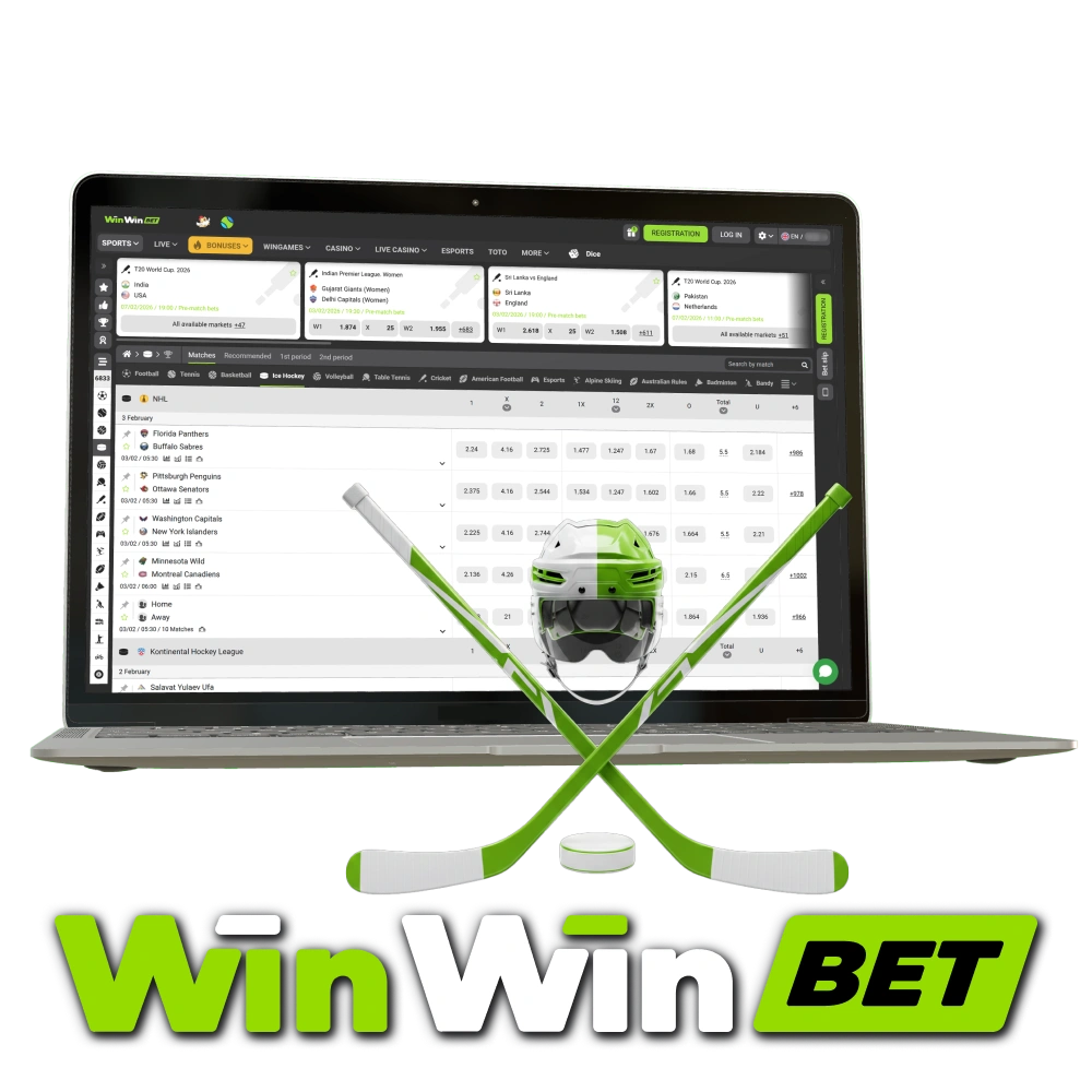 Check the latest WinWin Ice Hockey odds and place your bets.