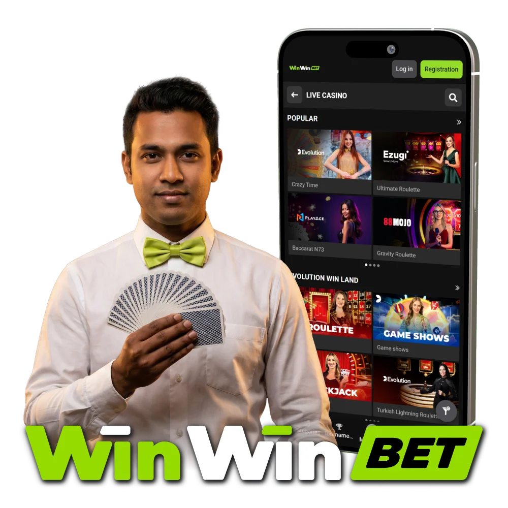 Interact with real dealers in the WinWin Live Casino lobby now.