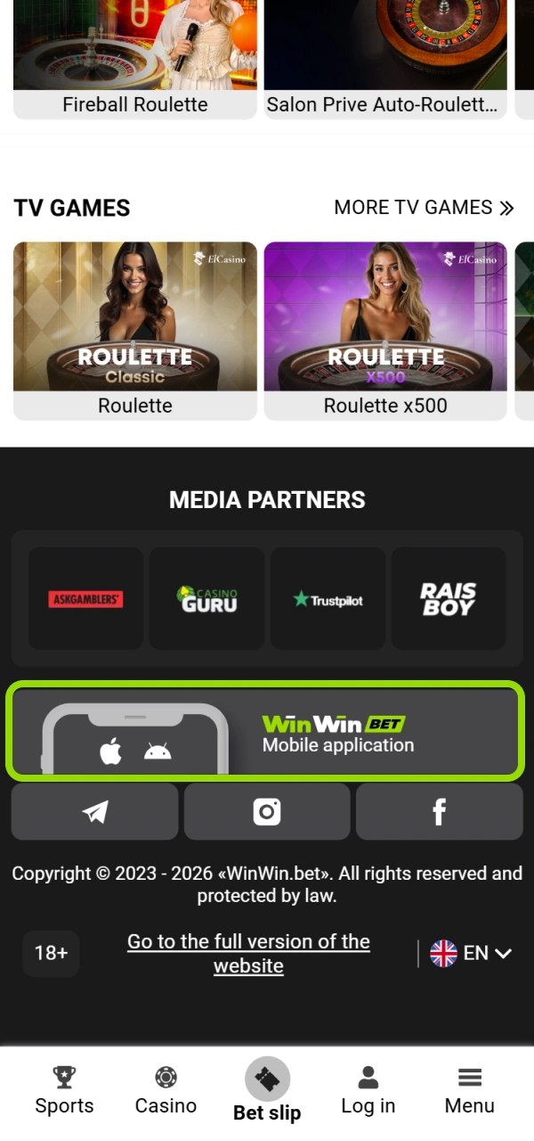 Get the WinWin App to begin your mobile login and setup.