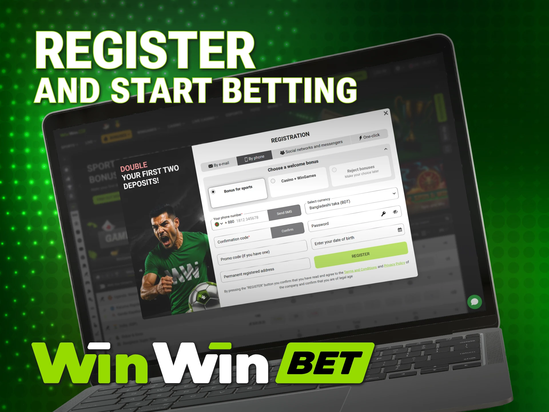 Complete your registration through the WinWin PC app to place bets.