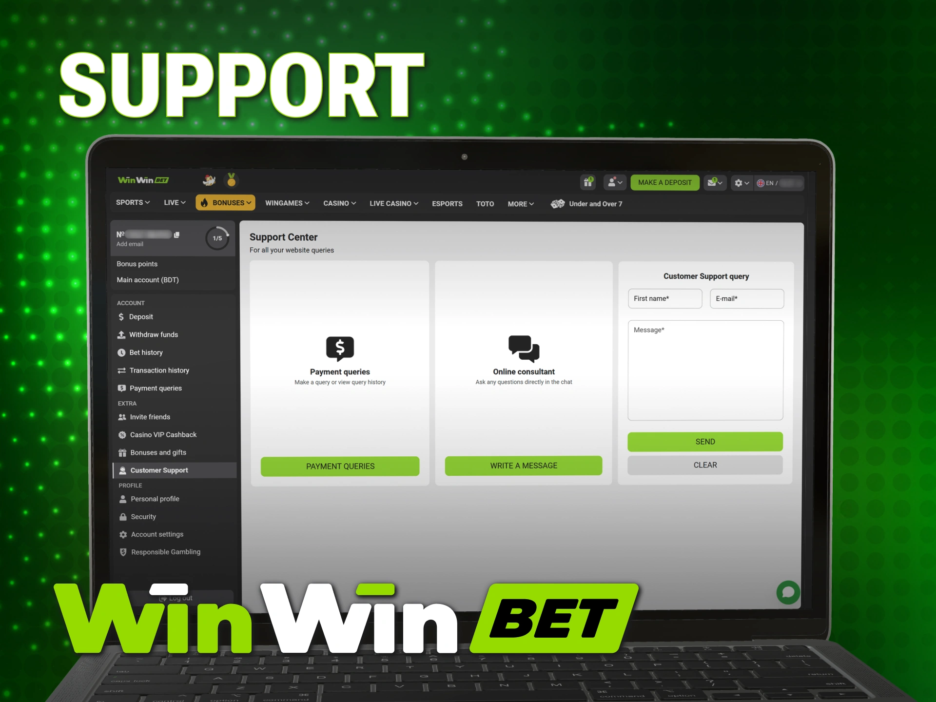 Contact WinWin PC support for help with your desktop gaming client.