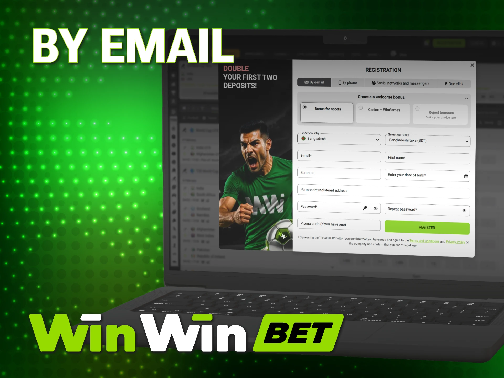 Use your personal email to finish the WinWin Registration process securely.