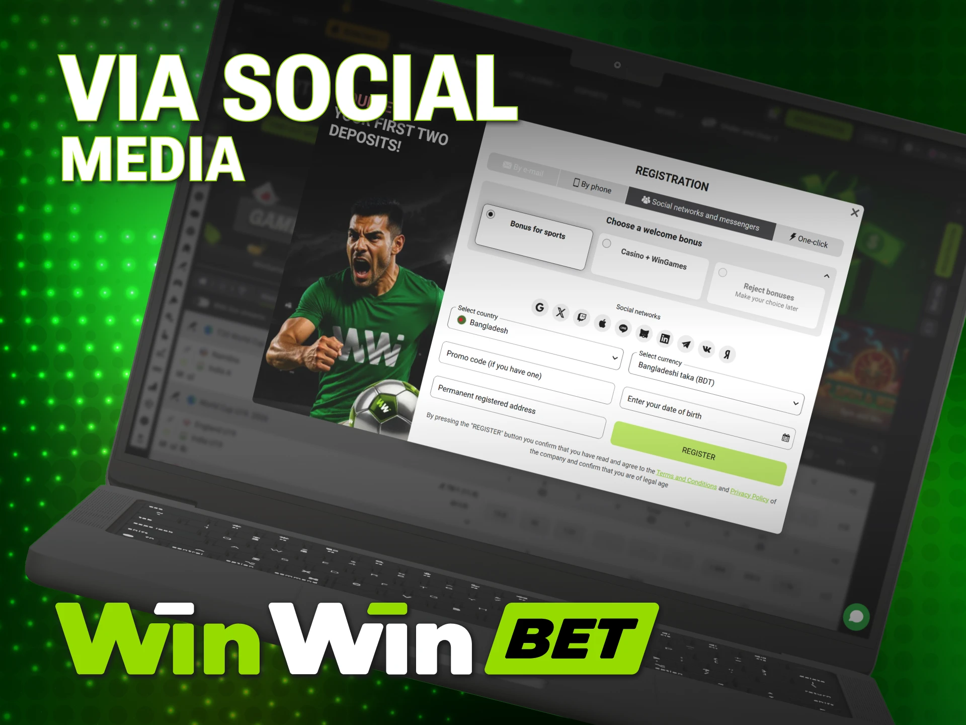 Link your social profile to speed up your WinWin Registration today.