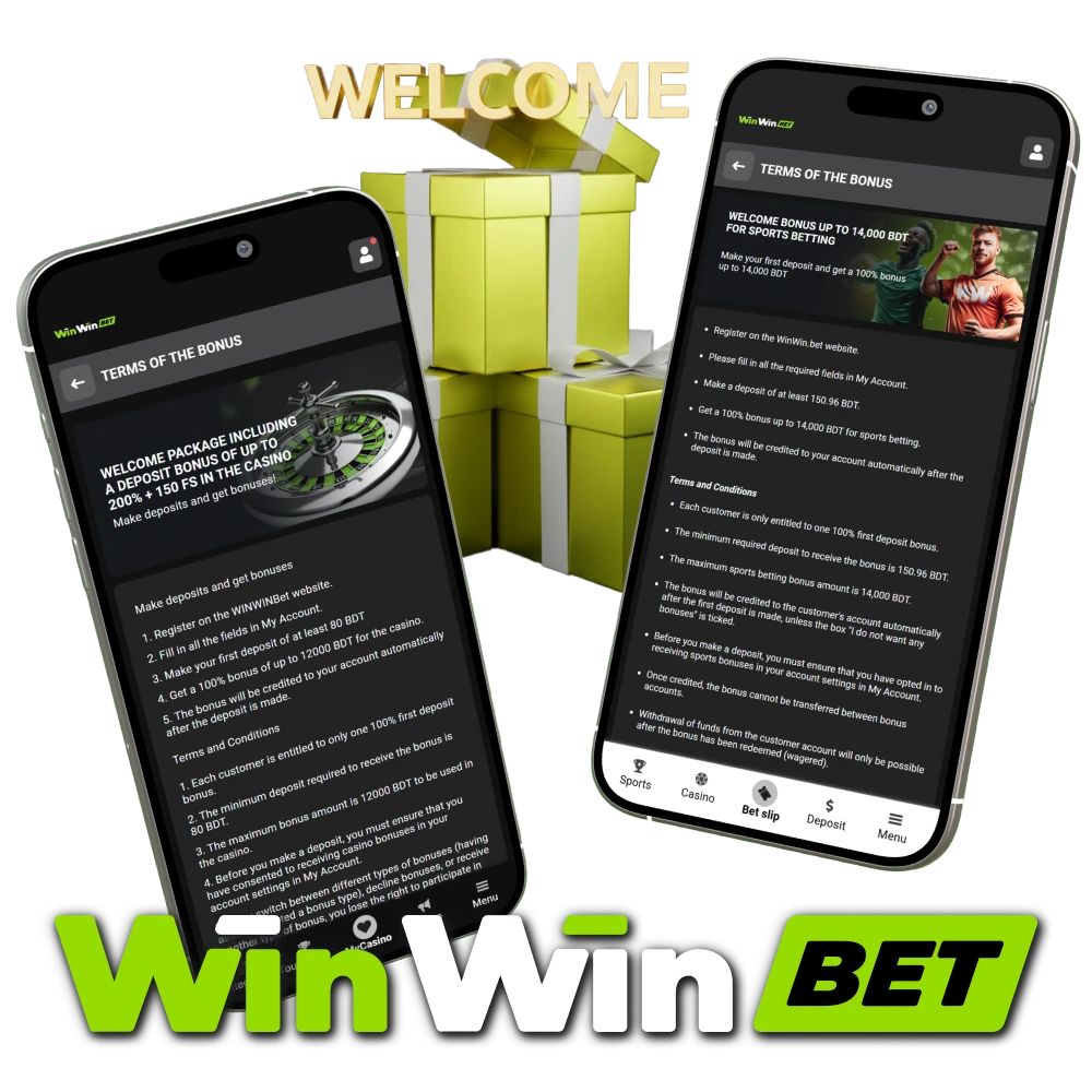 Claim a generous WinWin Welcome Bonus after your first successful sign-up.