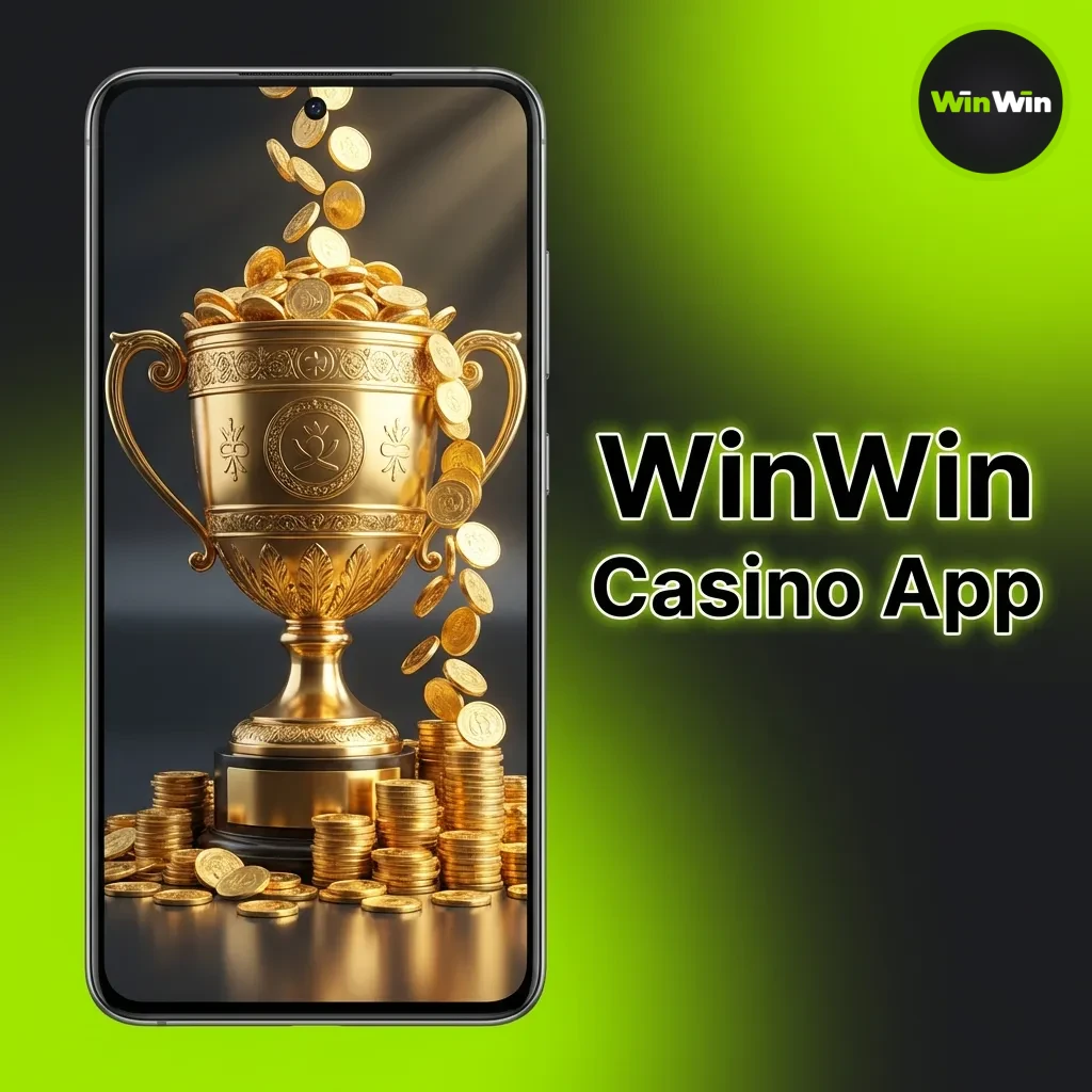 WinWin Casino App interface showing slots, table games, and live dealer options from top gaming providers