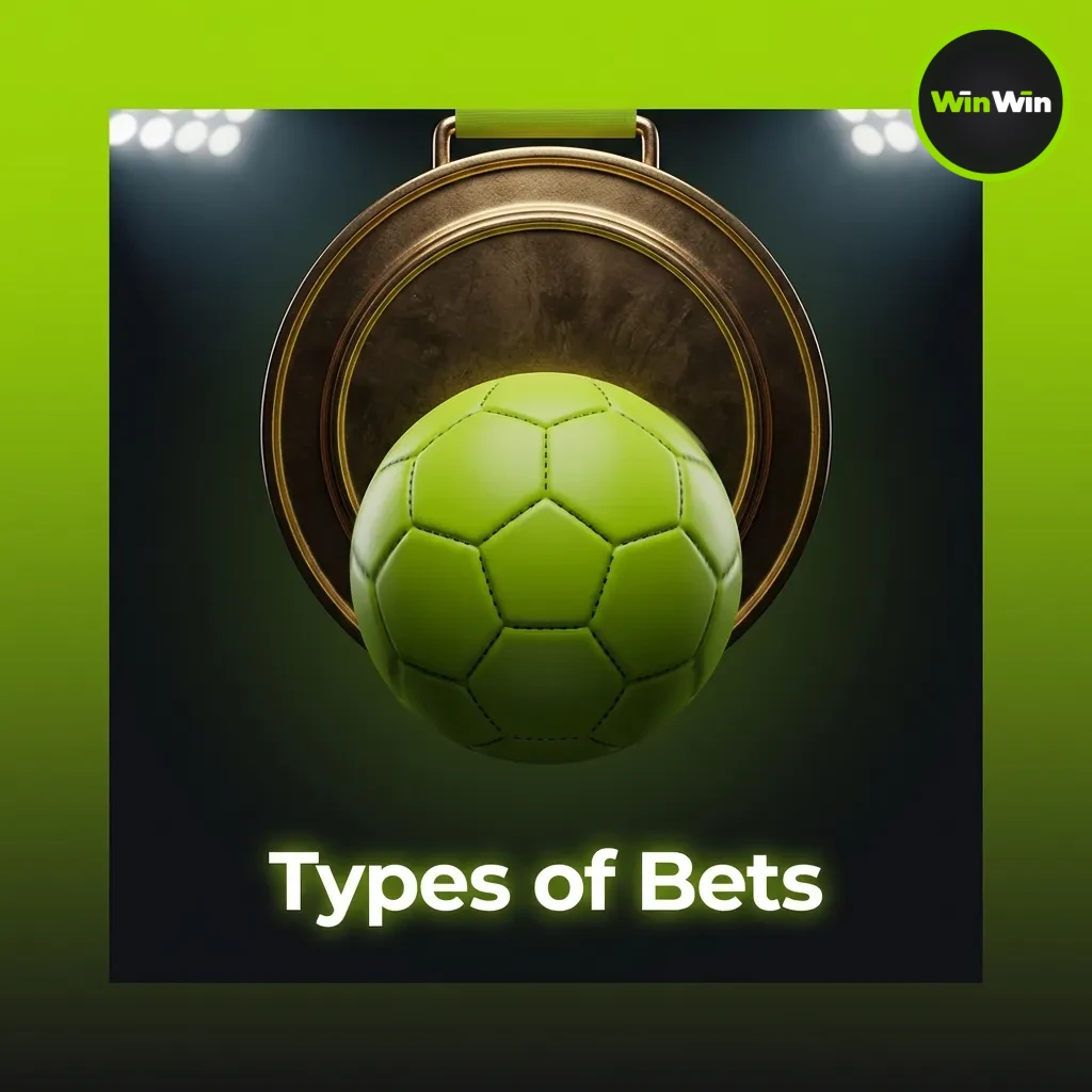 Sports betting types illustration showing single, express accumulator, and system bet options on WinWin platform