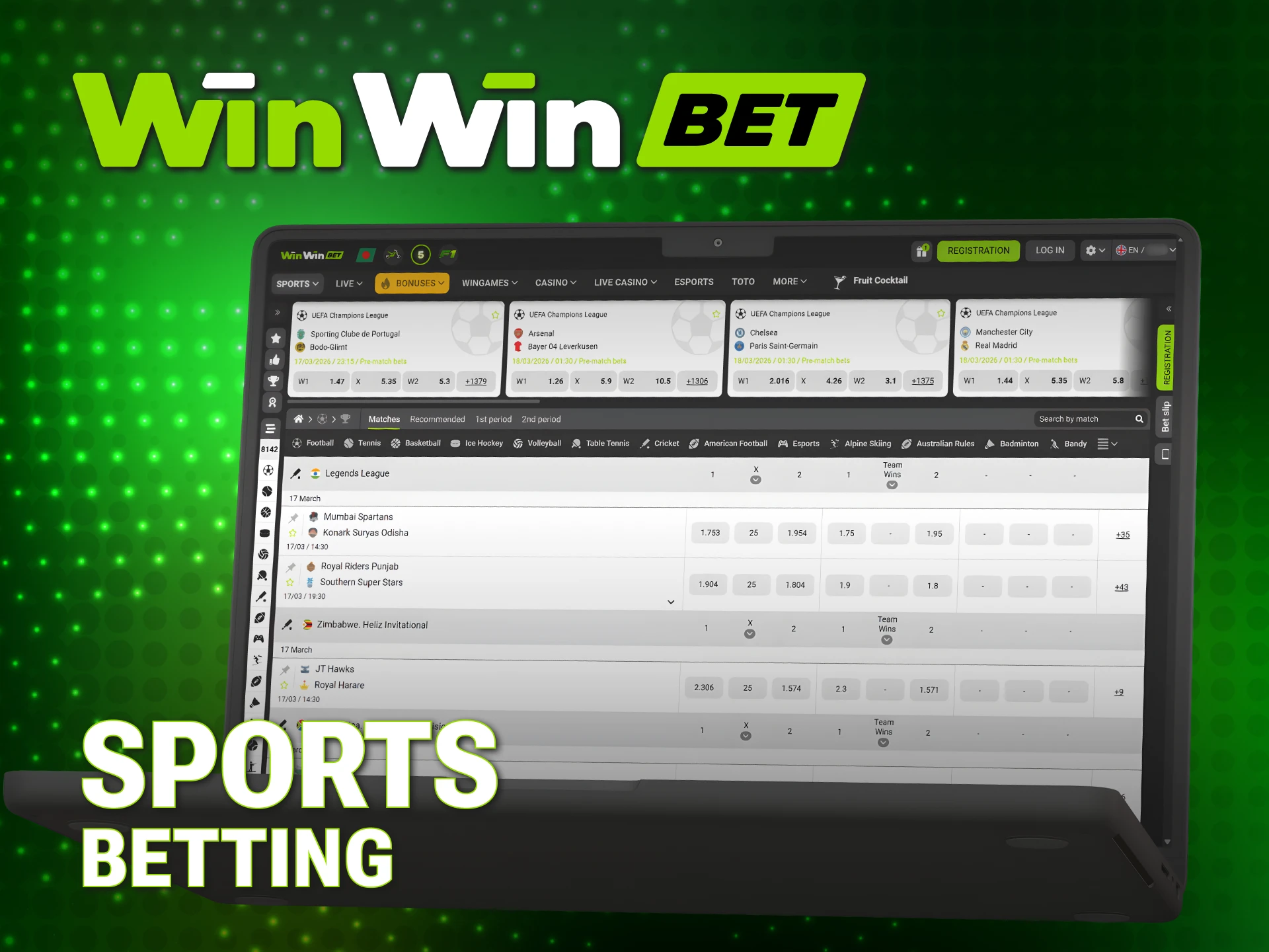 Explore the wide range of WinWin sports markets available in Bangladesh.