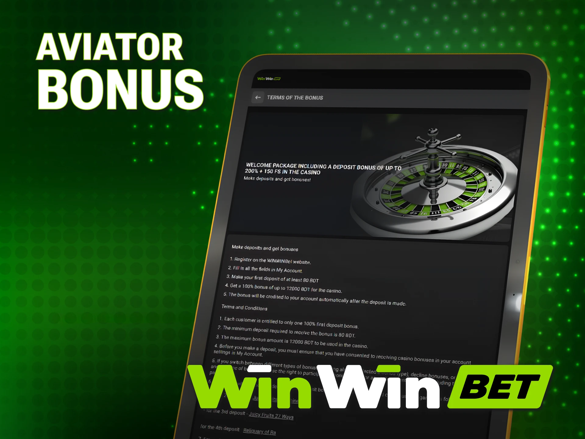 Claim a 100% WinWin Aviator bonus to increase your flight winnings.