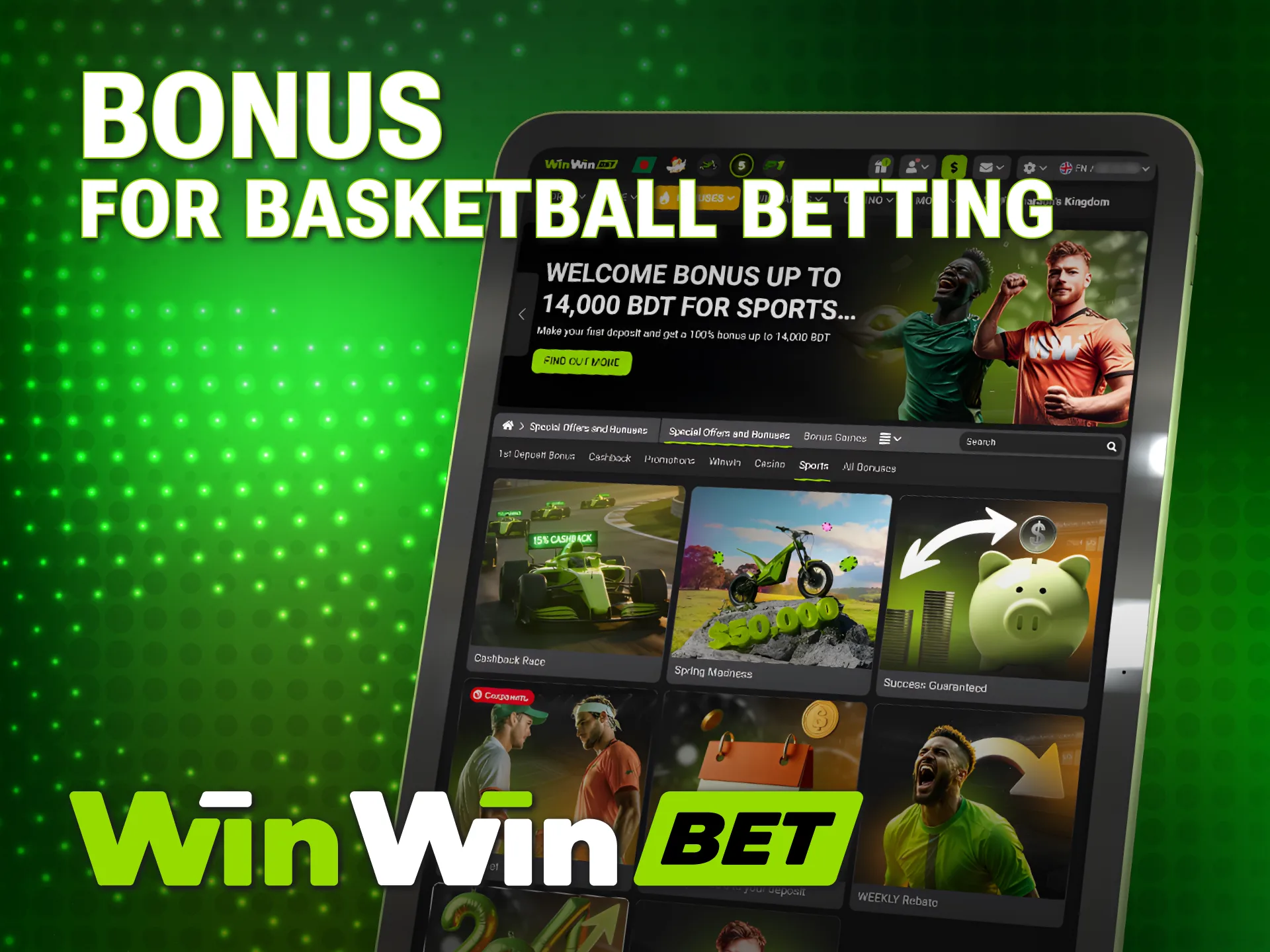 Activate a WinWin Basketball promo to boost your mobile sports betting.