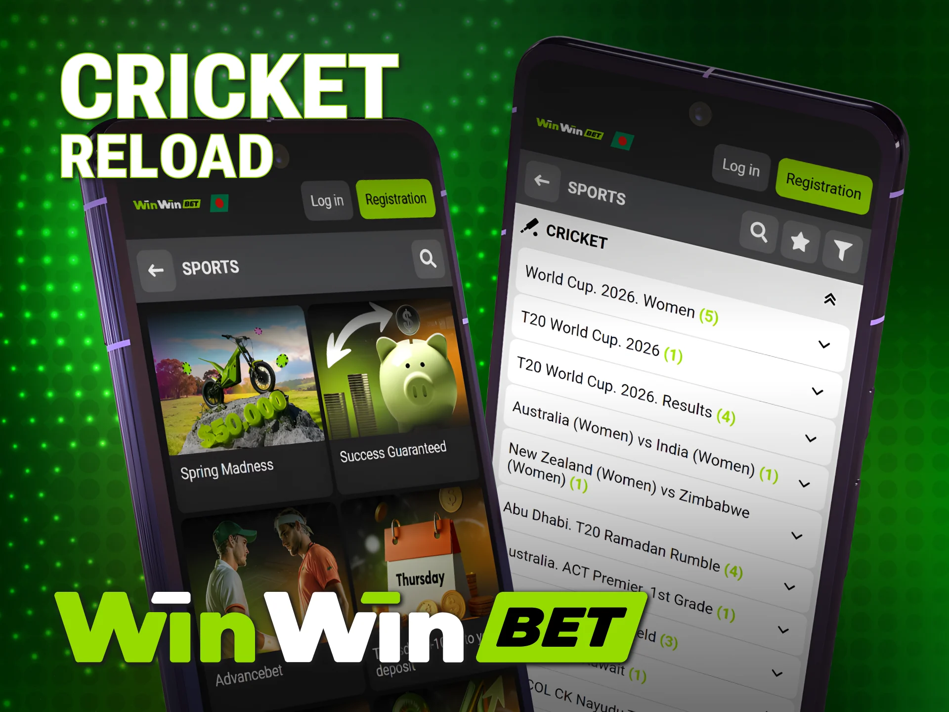 Claim a 25% WinWin Bonuses reload for cricket betting in Bangladesh.