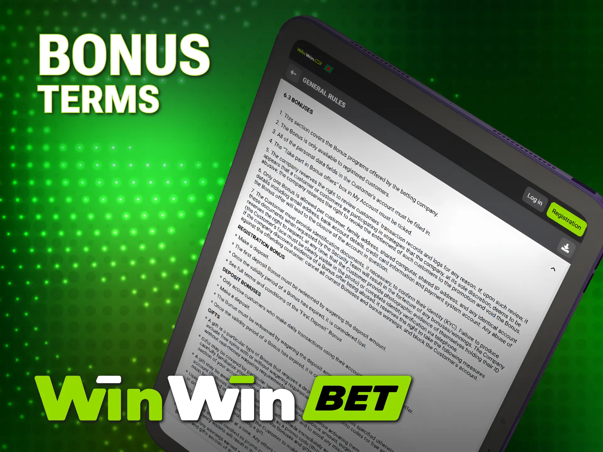 Read the official WinWin Bonuses rules and wagering requirements.