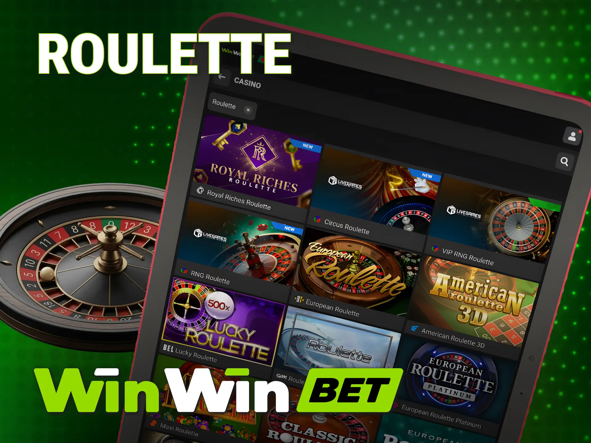 Place your bets on WinWin Casino roulette and watch the wheel.