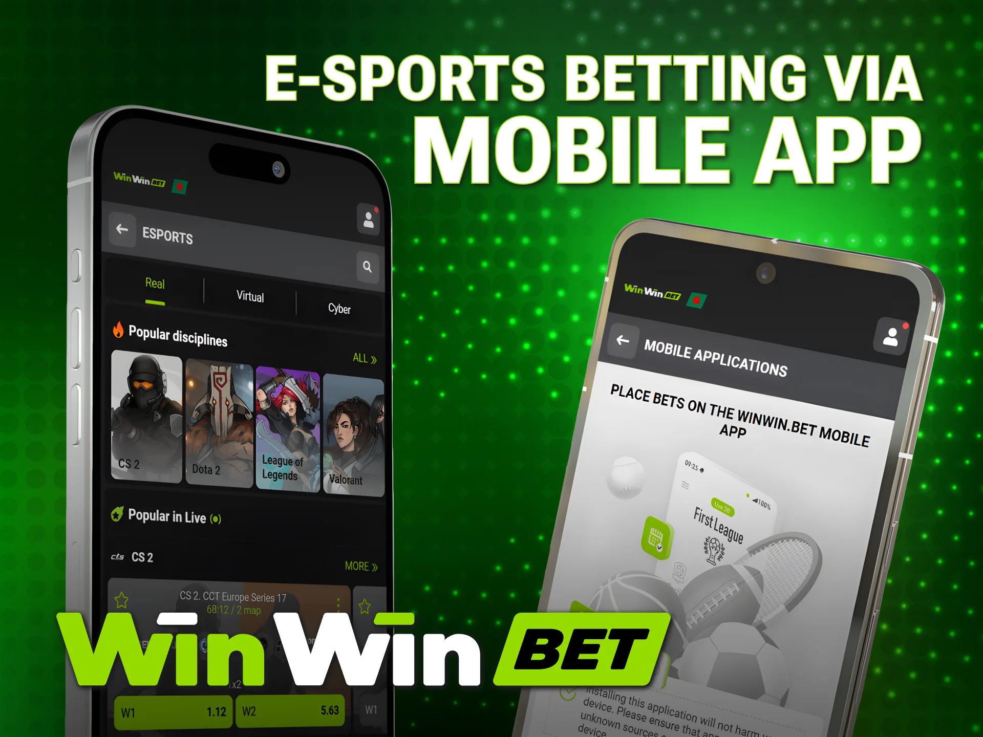 Access high-speed WinWin Esports betting through the dedicated mobile app.