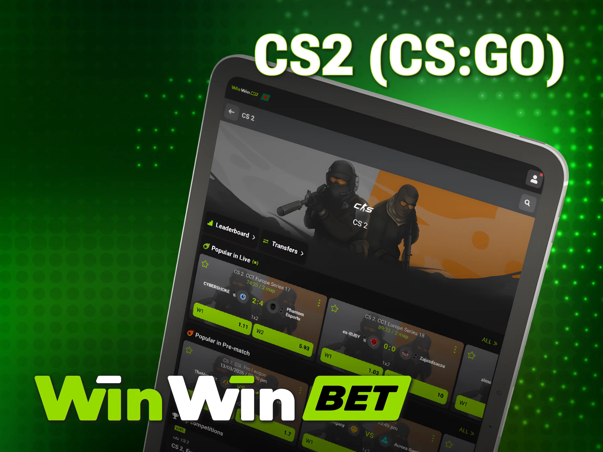Place winning wagers on CS2 tournaments with WinWin Esports today.