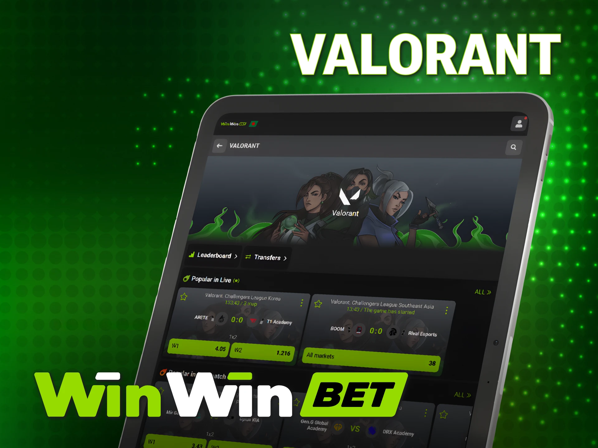 Wagering on Valorant matches is easy with the WinWin Esports app.