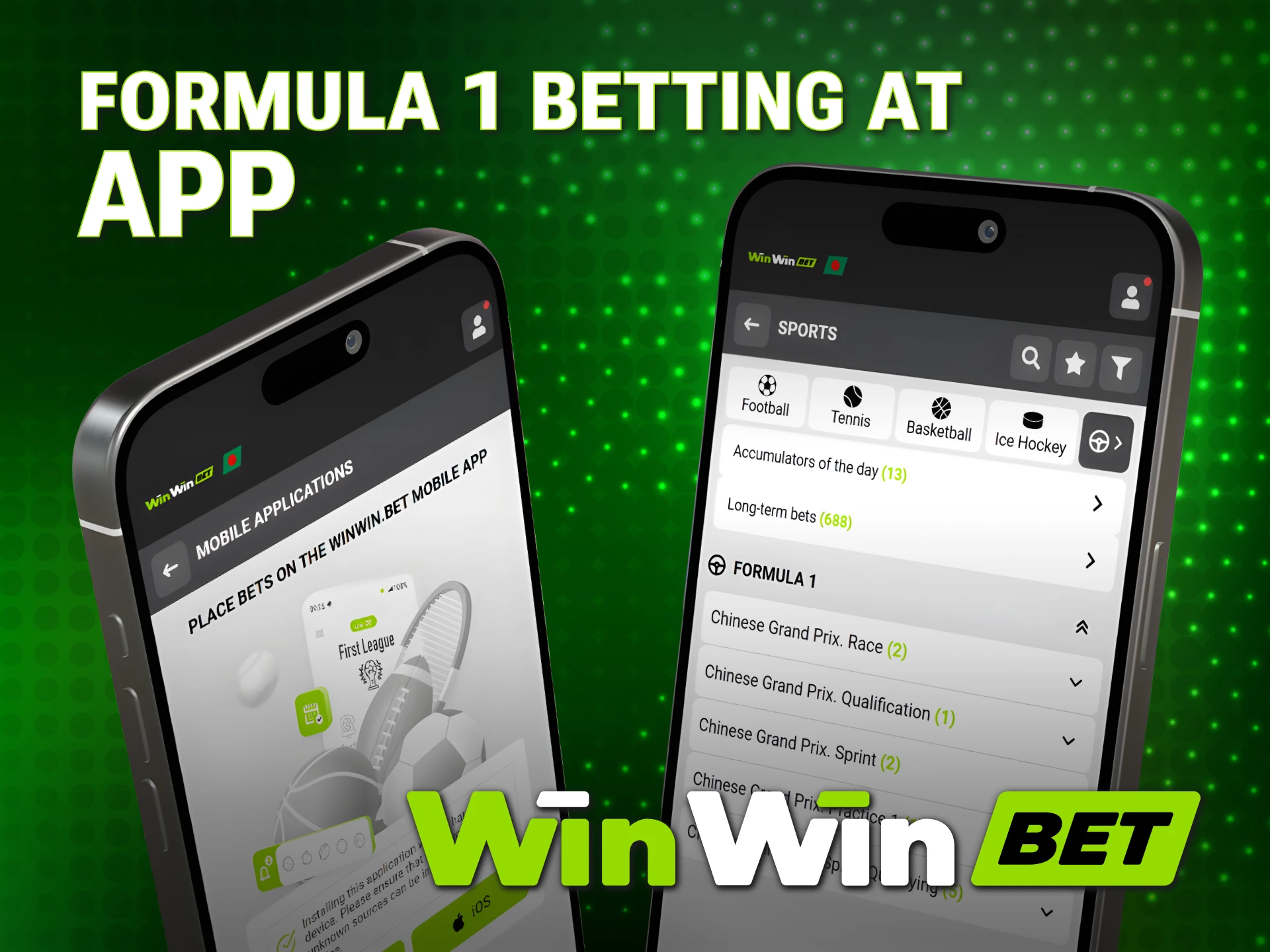 Bet on global Formula 1 races using the official WinWin app.
