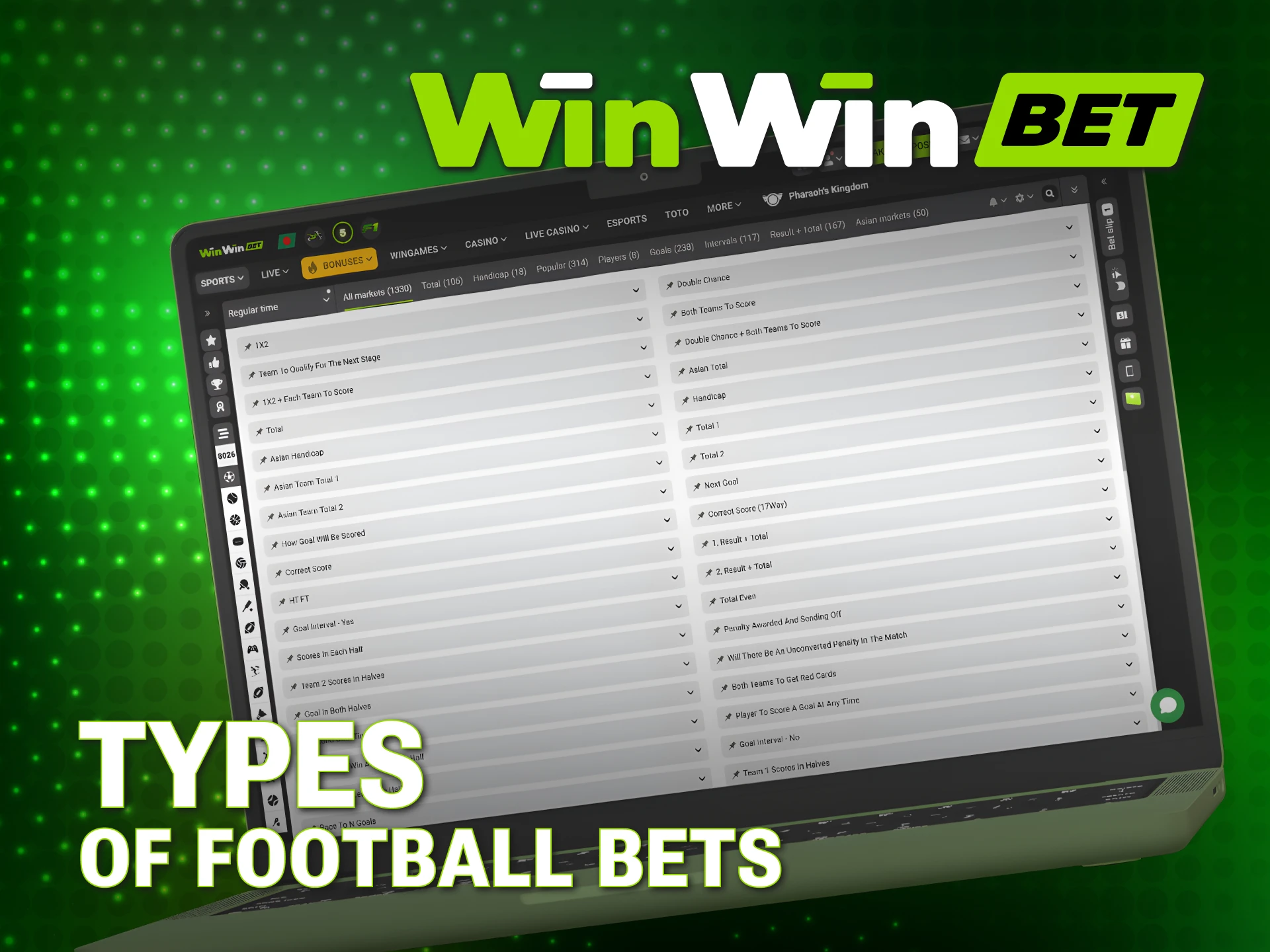Review different WinWin Football bet types for better wagering flexibility.