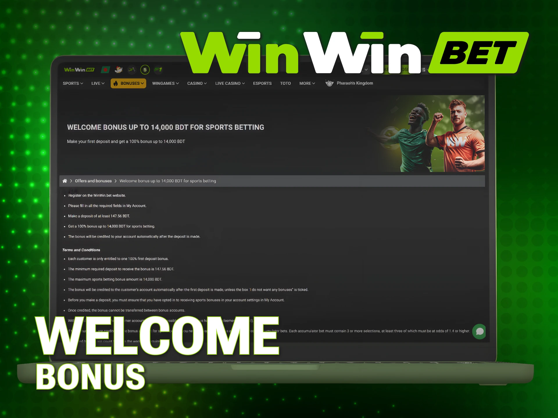 Get a WinWin Football registration bonus to bet on world leagues.