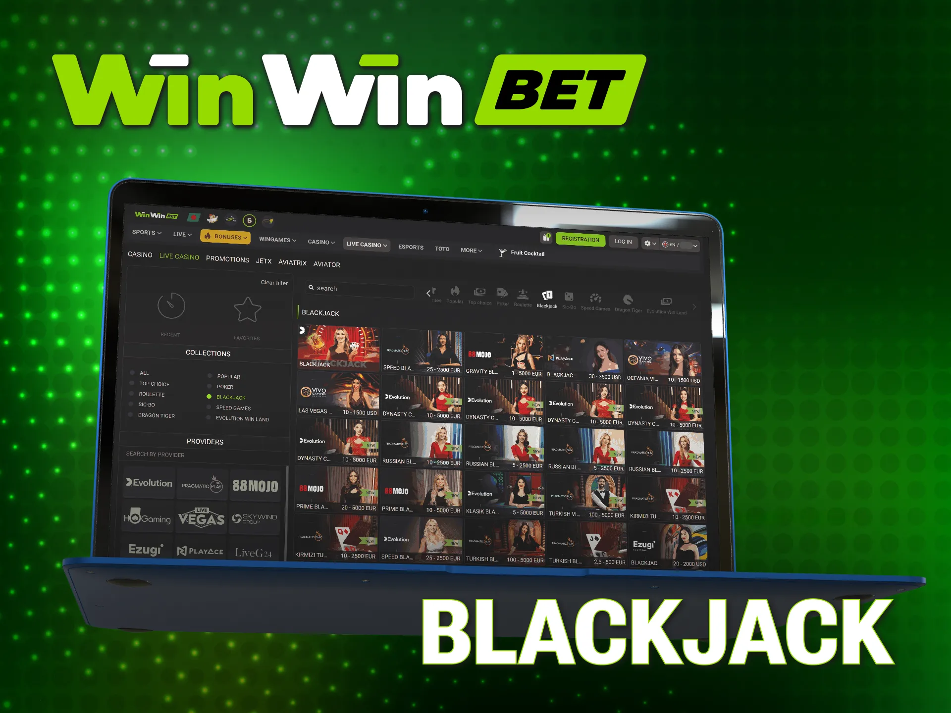 Beat the dealer in professional WinWin Live blackjack sessions today.