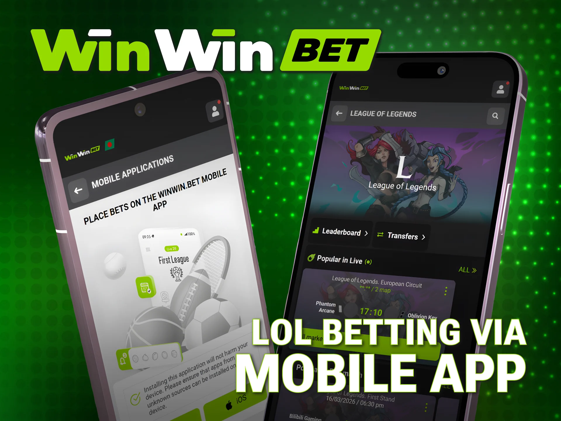 Bet on League of Legends matches using the official WinWin app.