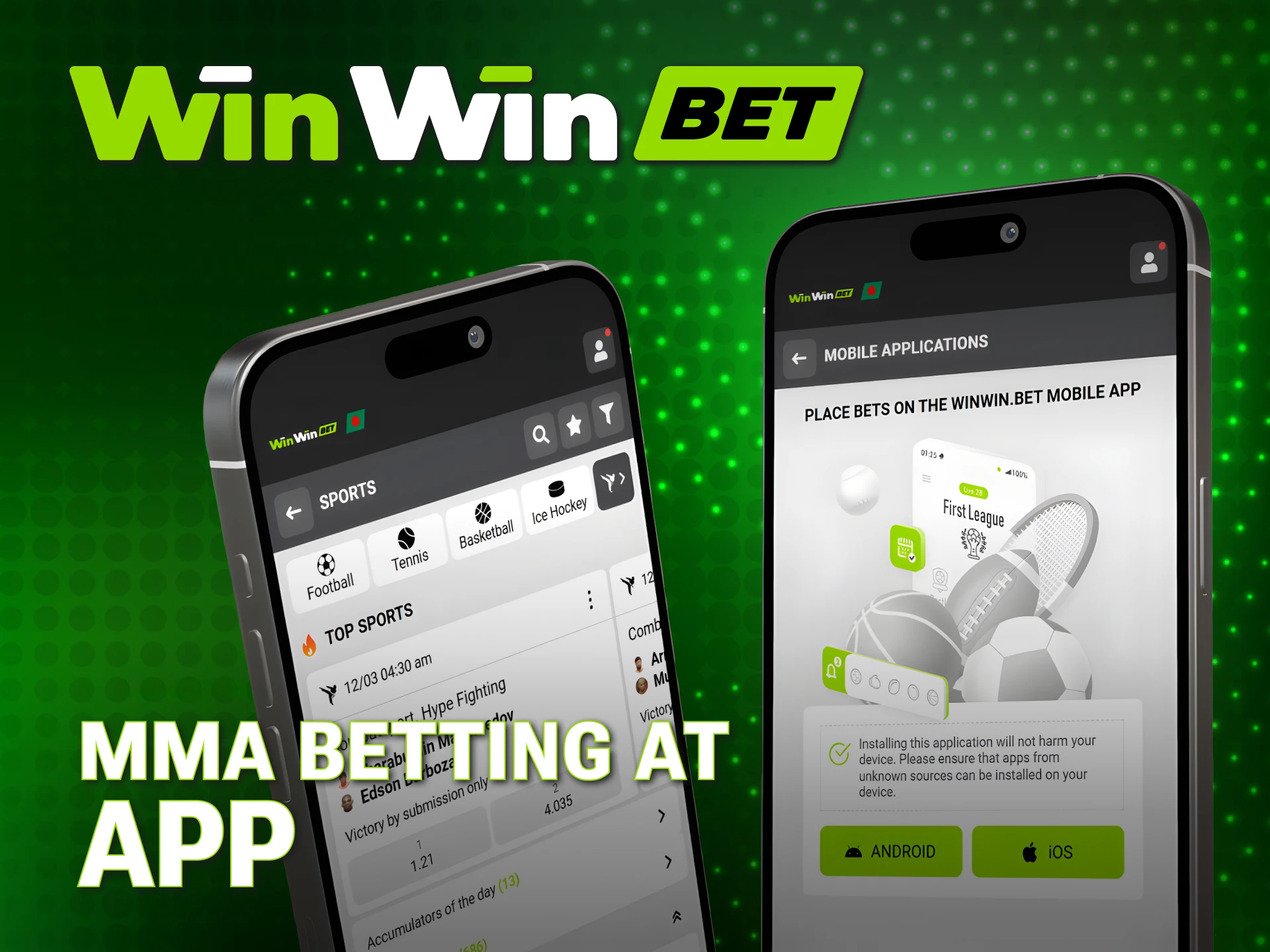 Use the WinWin app to bet on world-class MMA fight nights.