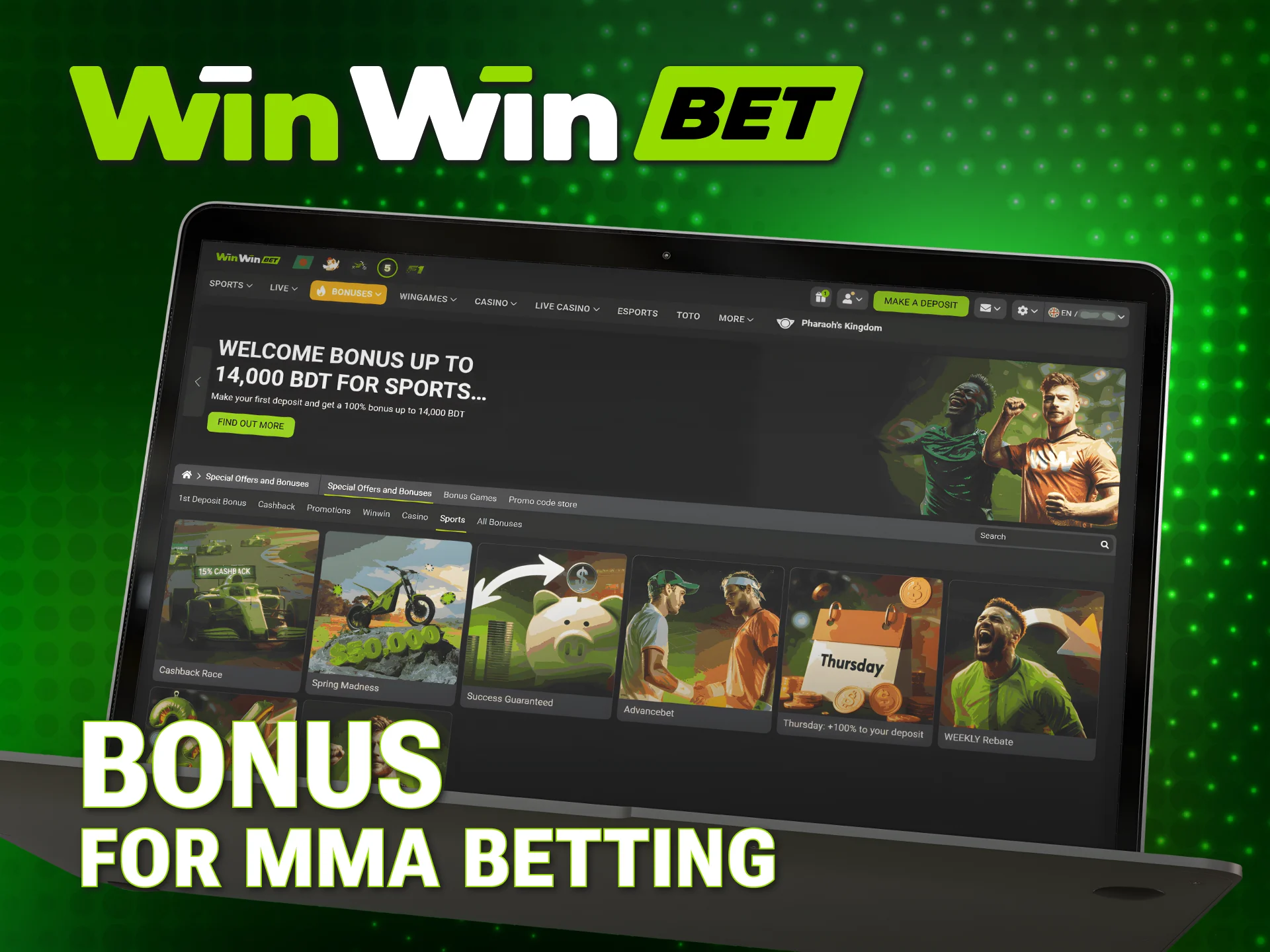 Activate a special WinWin MMA promo for bigger rewards on fights.