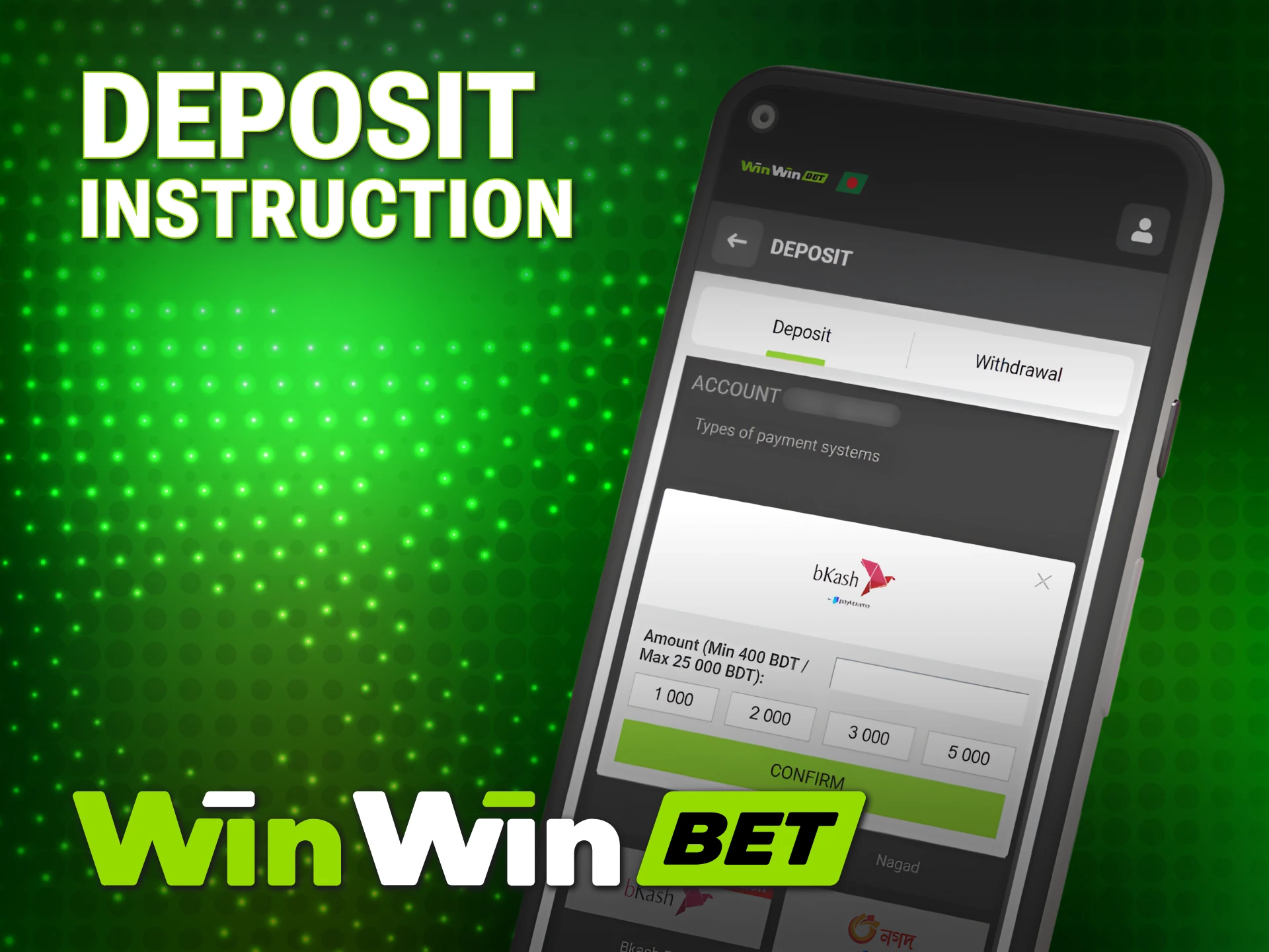 Follow the official WinWin Payments guide to deposit funds in Bangladesh.