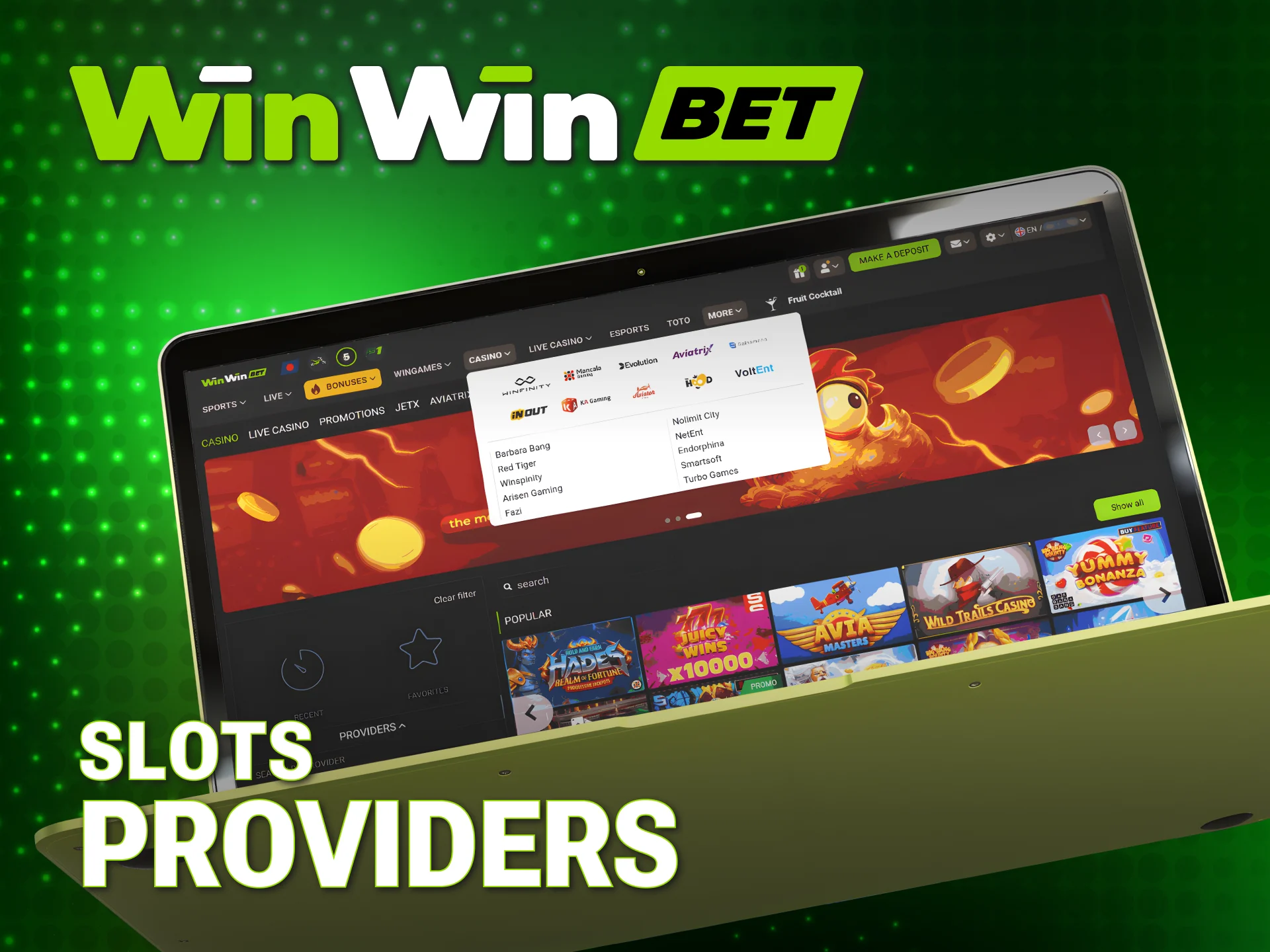 Play high-quality games from the world's best WinWin Slots developers.