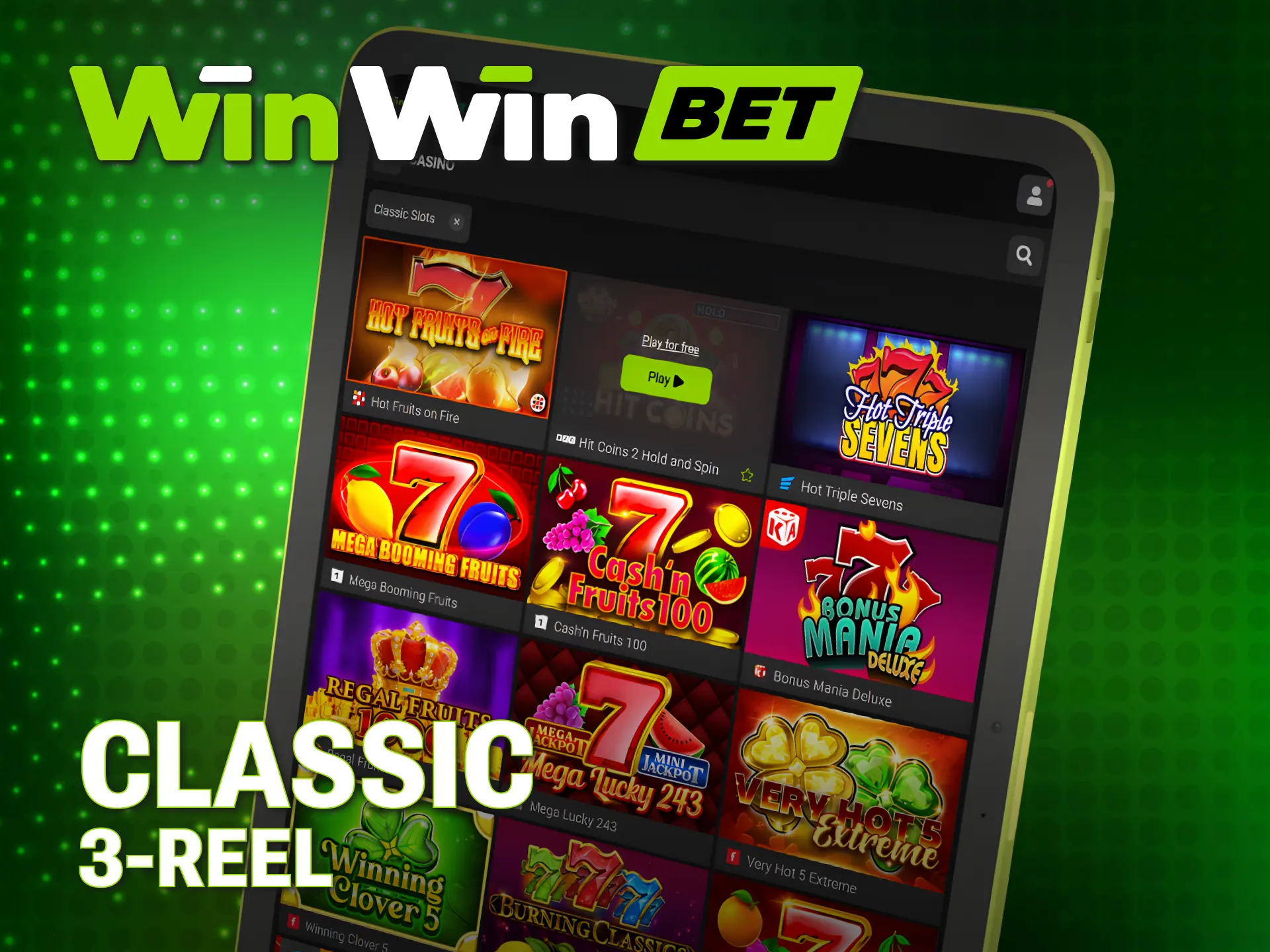 Enjoy traditional gameplay with classic three-reel WinWin Slots and win.
