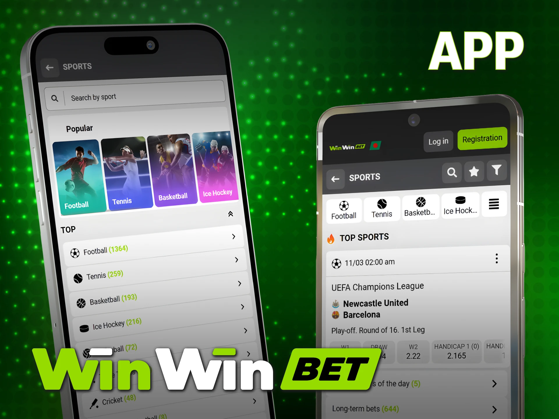 Download the official WinWin Sports mobile app for faster betting.