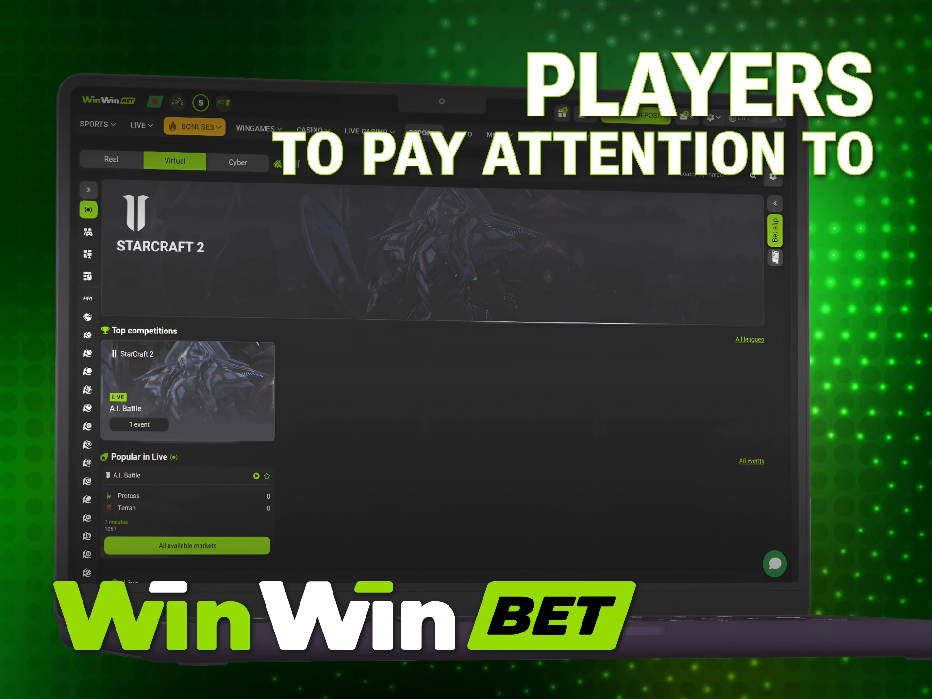 Track elite pro players for successful WinWin StarCraft 2 betting sessions.